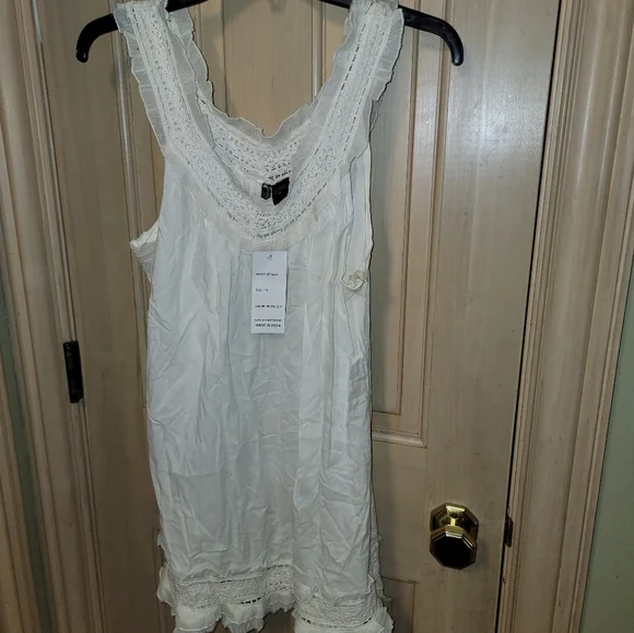 NWT Womens Plus sz 1X Passport off white Tank top Beautiful Romatic Fairy - Picture 2 of 6